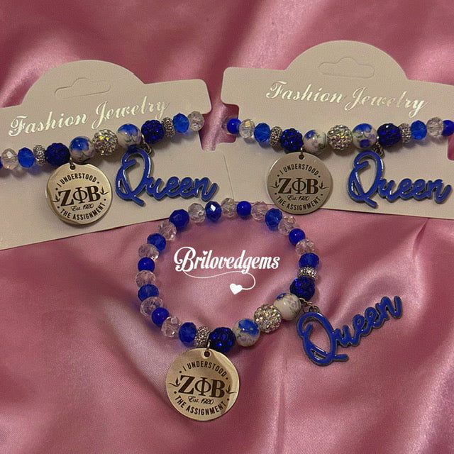 I UNDERSTOOD THE ASSIGNMENT ZΦB Handmade Divine 9 Beaded Charm Bracelet