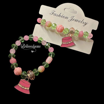 AKA TEA ROSE Handmade Divine 9 Beaded Charm Bracelet