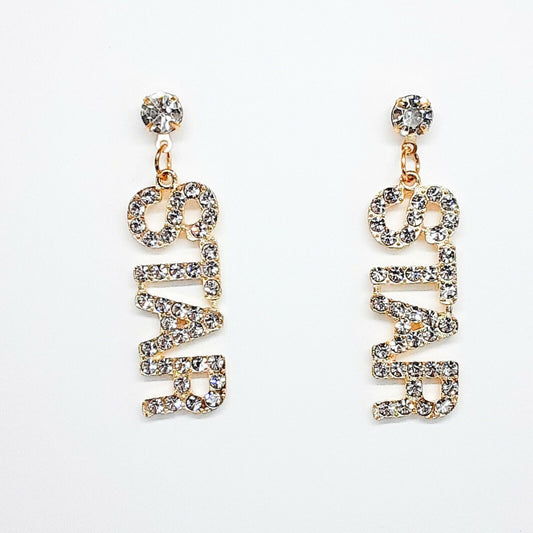 STAR LABEL Diamanté Dangle Earrings